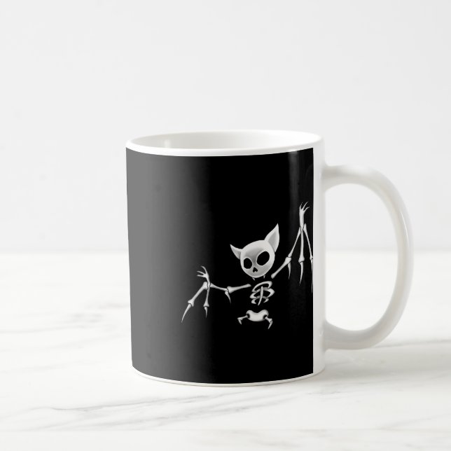 Fun Scary Dark Flying Skeleton T Halloween Clothin Coffee Mug (Right)