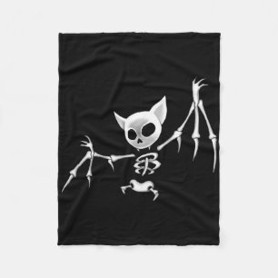 Fun Scary Dark Flying Skeleton T Halloween Clothin Fleece Blanket