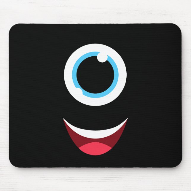 Fun Scary Monster Eyeball Face Easy Halloween Cost Mouse Pad (Front)