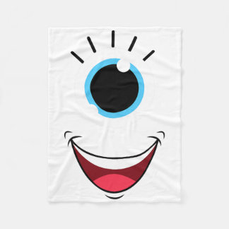 Fun Scary Monster Eyell Face Easy Halloween Costum Fleece Blanket