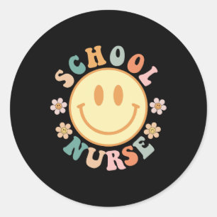 Fun School Nurse Graphic Tees Tops Byck To School Classic Round Sticker