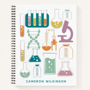 Fun Science Chemistry Laboratory Artwork Name Notebook