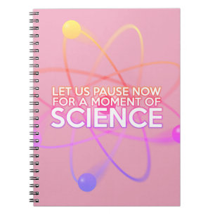 Fun Science Quote Modern Girly Pink Notebook