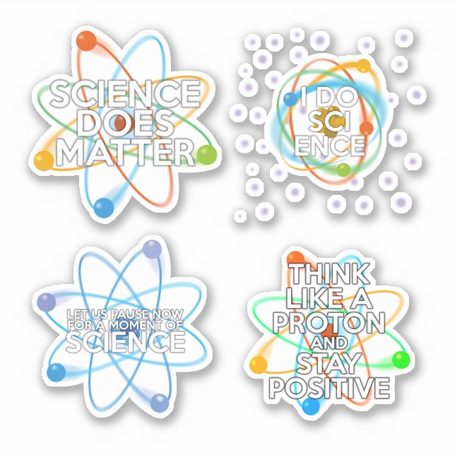 Fun science quotes stciker set (Front)