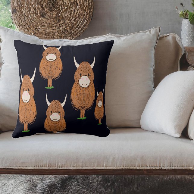 Fun Scottish Highland Cow Cushion (Creator Uploaded)