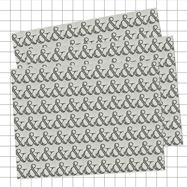 Fun Scribbled Ampersand Sign Black & Grey Tissue Paper (Creator Uploaded)