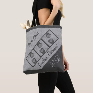 Fun Script Couples Two Can Toucans Smoke Grey Grey Tote Bag