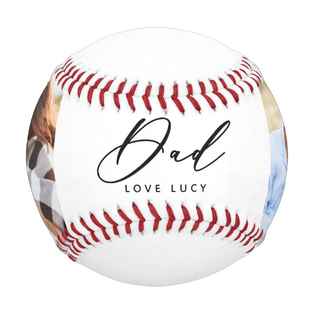 fun script dad multi photo  baseball (Front)