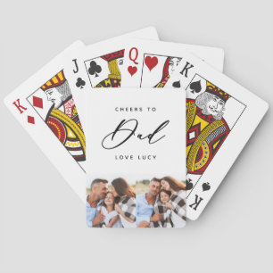 fun script dad multi photo  playing cards