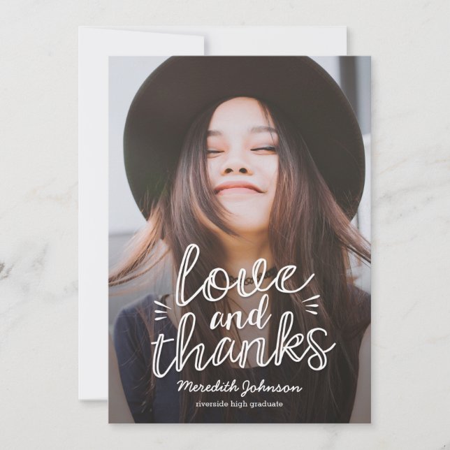 Fun Script EDITABLE COLOR Graduation Thank You Card (Front)