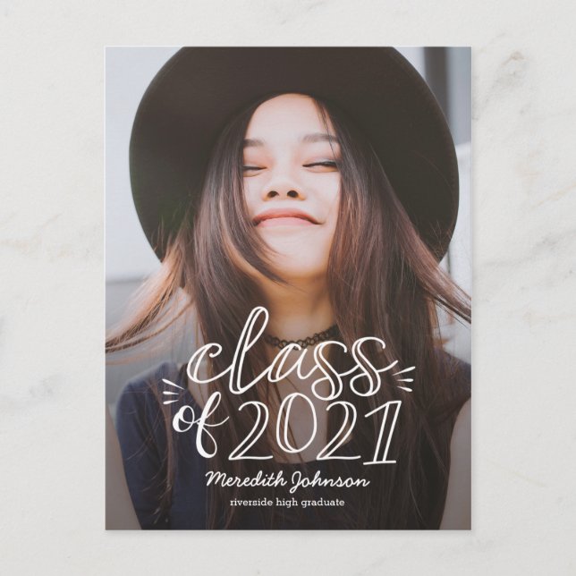 Fun Script Graduation Postcard (Front)