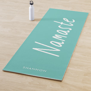 Fun Script Namaste Personalised Name  Yoga Mat
