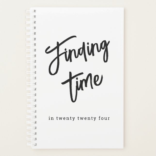 Fun Script Personalised Black & White  Planner (Front)