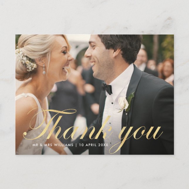 fun script | wedding thank you photo card (Front)