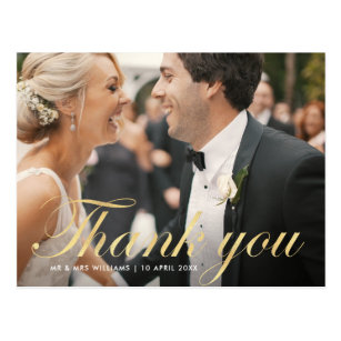 fun script | wedding thank you photo card