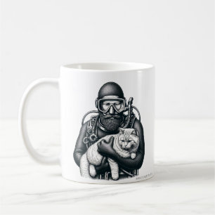  Fun Scuba Diving Cat Dad Coffee Mug