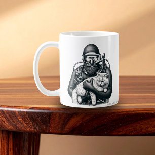  Fun Scuba Diving Cat Dad Coffee Mug
