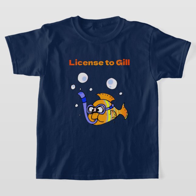 Fun Scuba Diving Fish Pun Design   T-Shirt (Laydown)