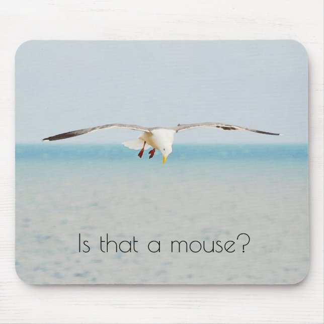 Fun Sea Gull Bird Looking Down at a Mouse Mouse Pad (Front)