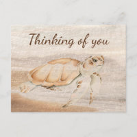 Fun Sea Turtle Cute Animal Art Thinking of you