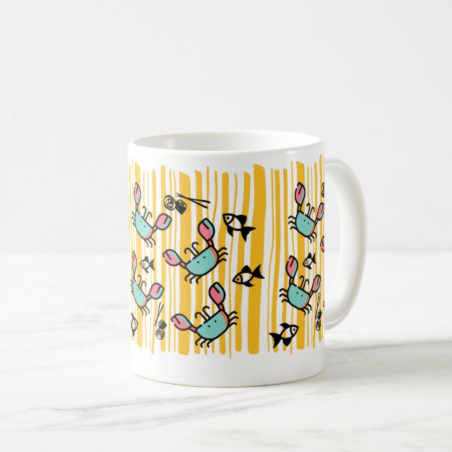 Fun Seafood Crab Fish  Coffee Mug (Front Right)