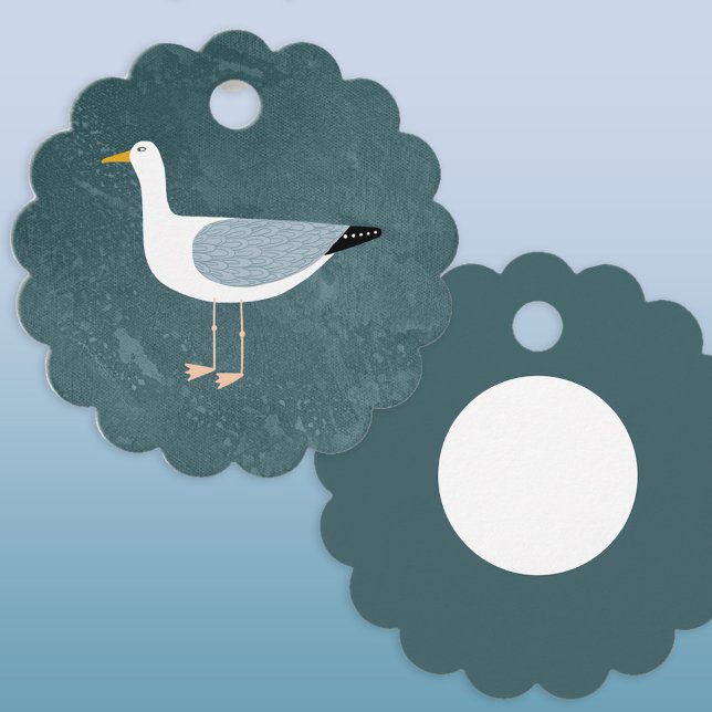 Fun Seagull Favour Tags (Fun seagull nautical coastal theme favor tags)