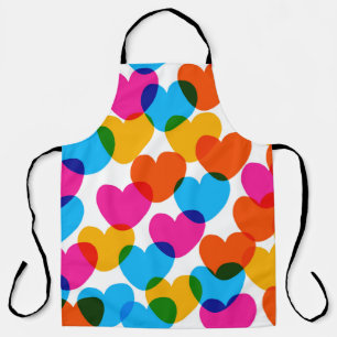 Fun seamless vintage love heart background in pret apron