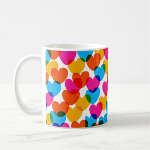 Fun seamless vintage love heart background in pret coffee mug
