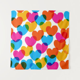 Fun seamless vintage love heart background in pret tapestry