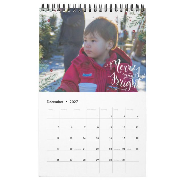 Fun Seasonal Overlay | Photo Personalised Calendar (Dec 2027)