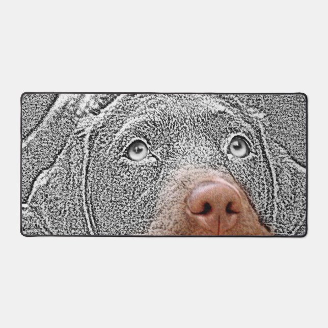 Fun Selective Colour Dog Photo Desk Mat (Front)