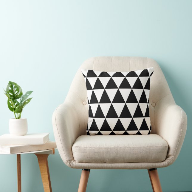 Fun Seventies Funky Triangles Art Pattern Cushion (Chair)