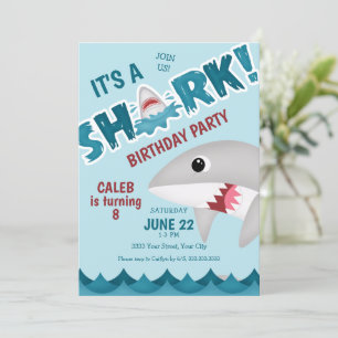 Fun Shark Birthday Party Invitation