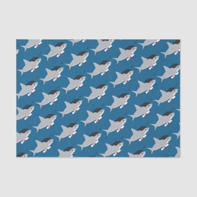 Fun Shark Graduation Tissue Paper (Front)