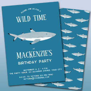 Fun Shark Underwater Birthday Party Invitation