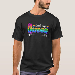 Fun She S My Queen Matching Lesbian Couples Valent T-Shirt