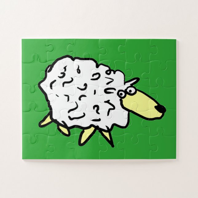 Fun Sheep in a Cartoon Style Jigsaw Puzzle (Horizontal)