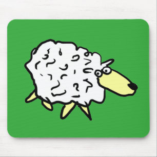 Fun Sheep in a Cartoon Style Mouse Pad
