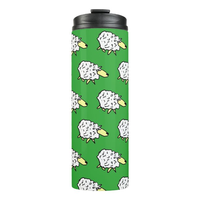 Fun Sheep in a Cartoon Style Thermal Tumbler (Front)
