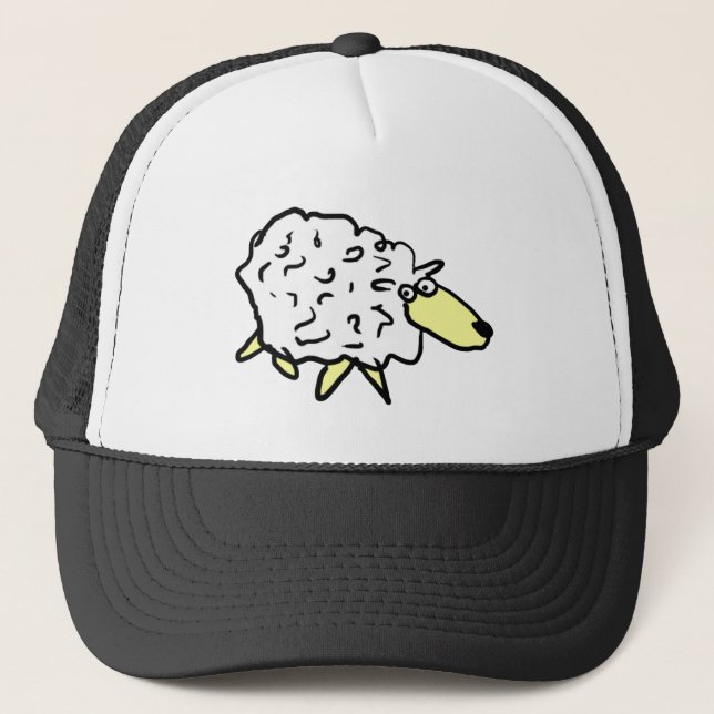 Fun Sheep in a Cartoon Style Trucker Hat (Front)