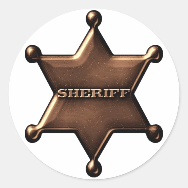 Fun Sheriff Badge Sticker (Front)