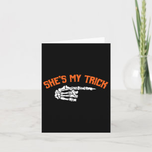 Fun She's My Trick He's My Treat Halloween Couple  Card