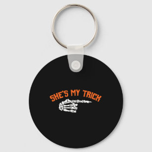 Fun She's My Trick He's My Treat Halloween Couple Key Ring