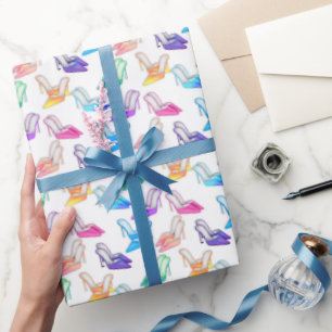 Fun shoe Diva pattern wrapping paper