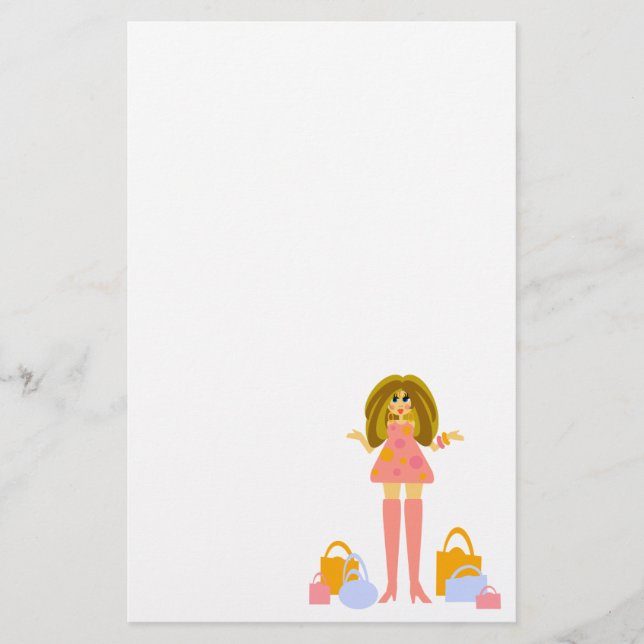 Fun Shopping Themed Stationery (Front)