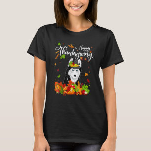 Fun Siberian Husky Thanksgiving Autumn Dog T-Shirt