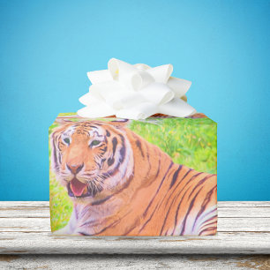 Fun Siberian Tiger Colourful Wrapping Paper
