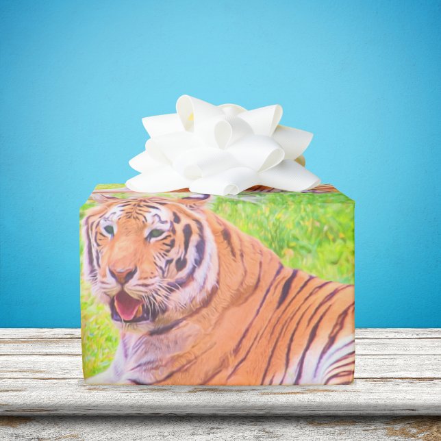 Fun Siberian Tiger Colourful Wrapping Paper (Creator Uploaded)
