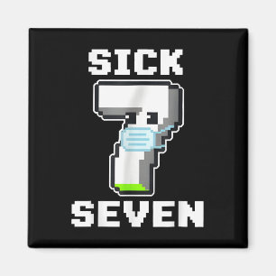 Fun Sick Seven Pixel Meme Halloween Costume Wordpl Magnet