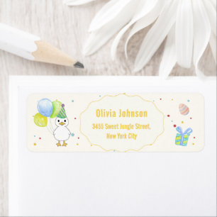 Fun Silly Goose Balloon Baby Shower Return Address Label